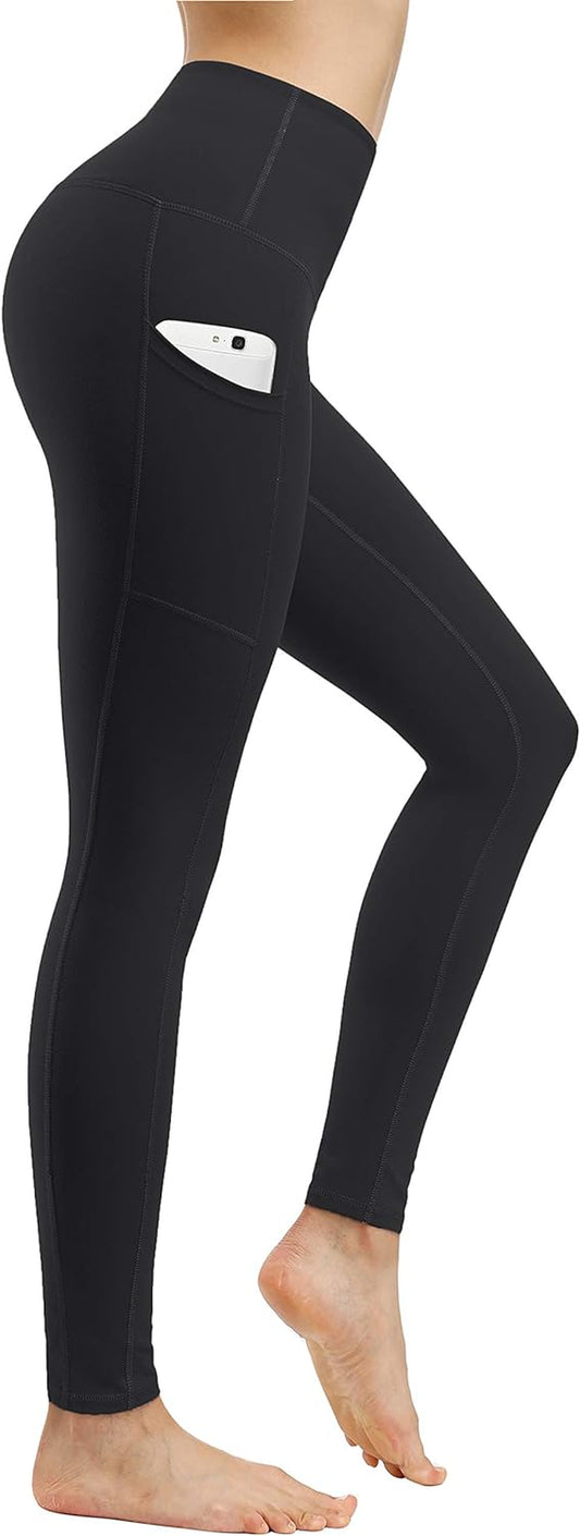 2 Pack High Waist Yoga Pants with Pockets, Tummy Control Workout Running Yoga Leggings for Women