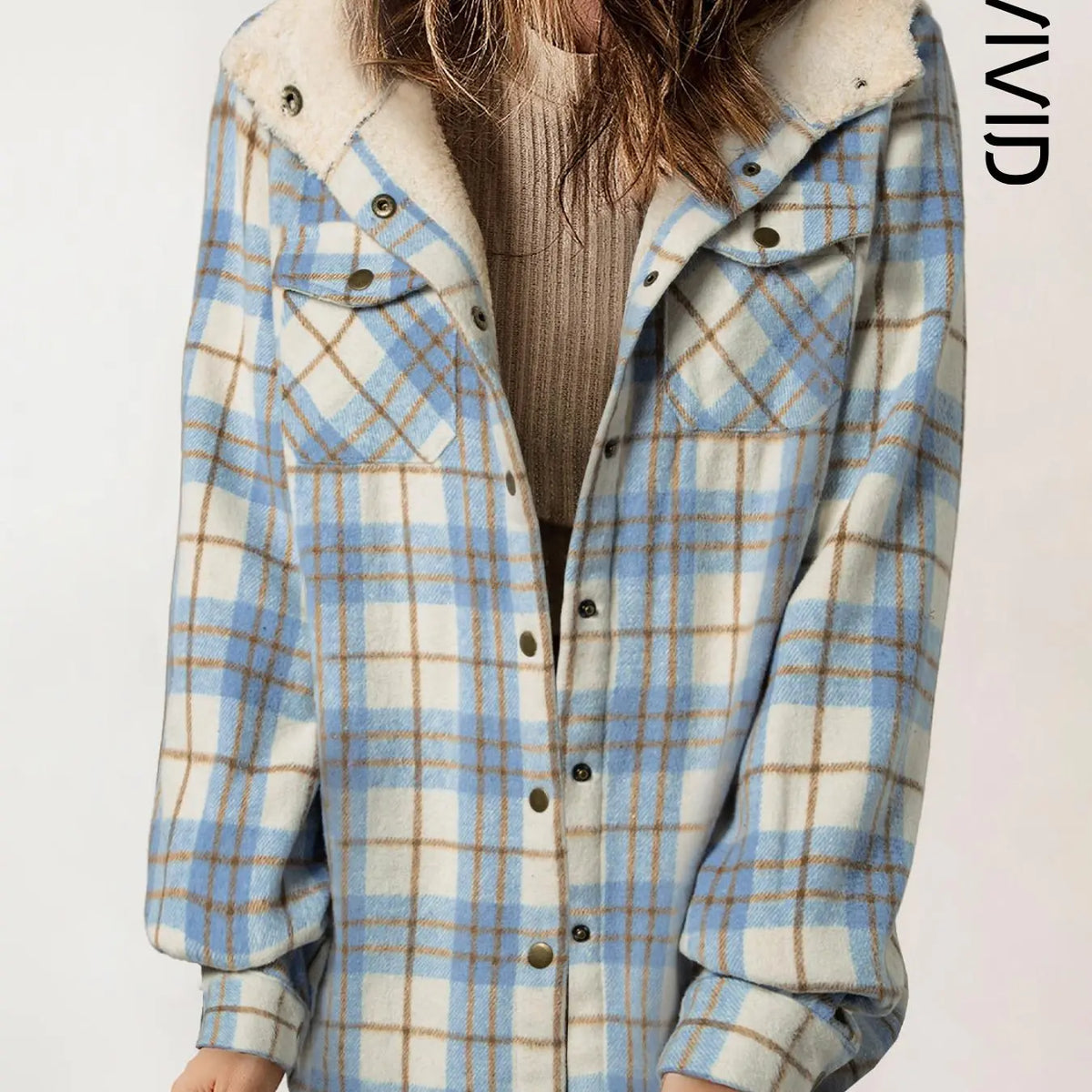 Plaid Hooded Casual Outerwear