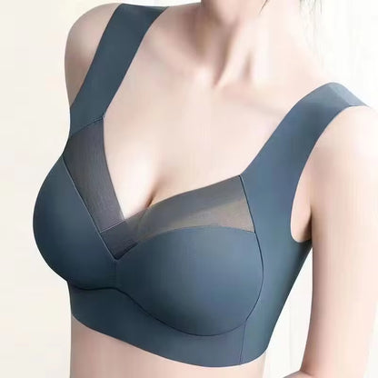 Seamless Push-Up Mesh Patchwork Bralette