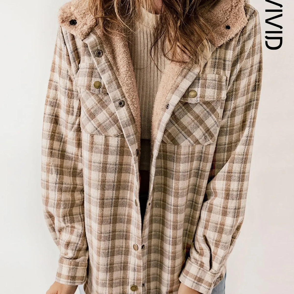 Plaid Hooded Casual Outerwear